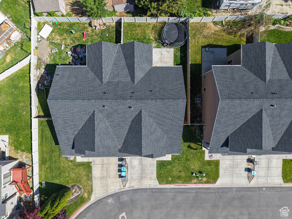 Aerial perspective of suburban area