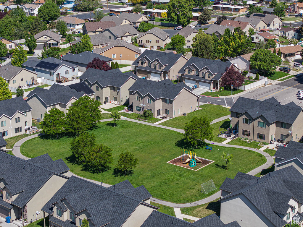 Aerial view of residential area