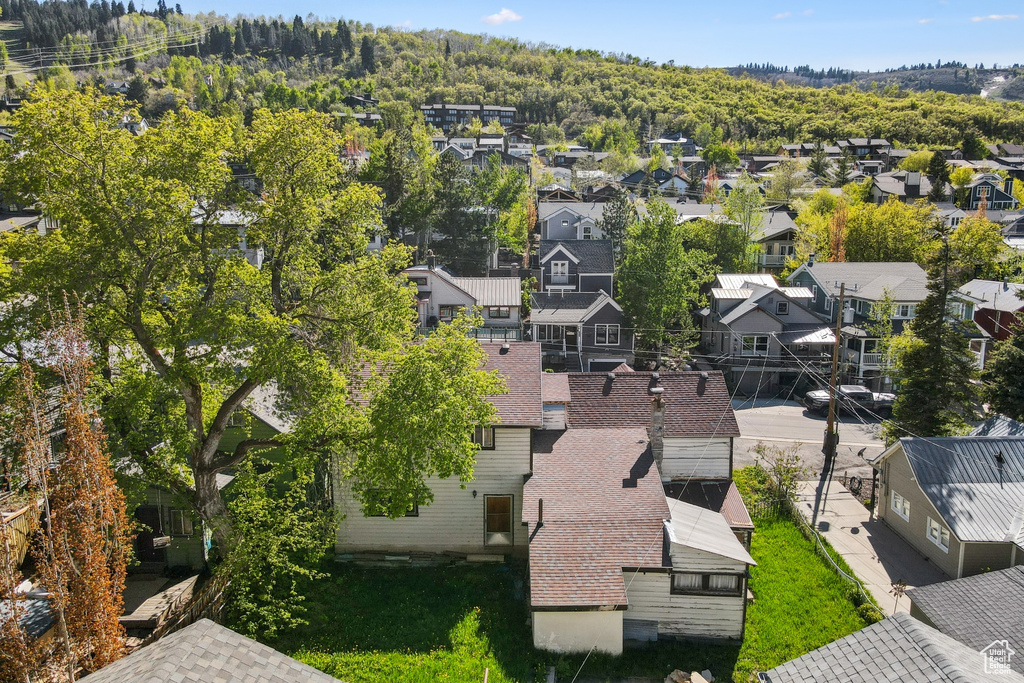 Aerial perspective of suburban area