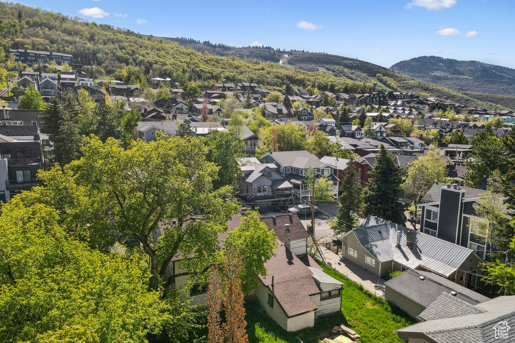 Aerial perspective of suburban area