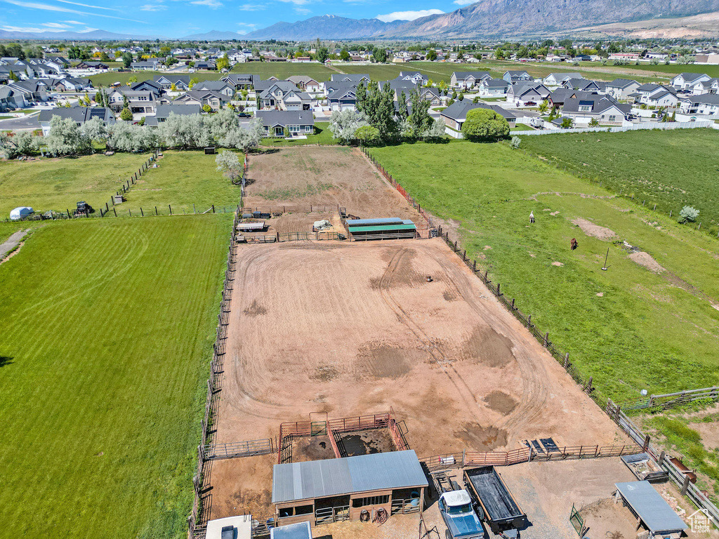 Aerial perspective of suburban area