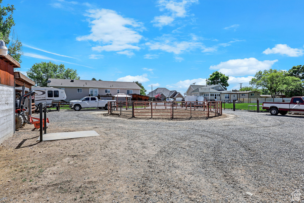 View of yard with a residential view