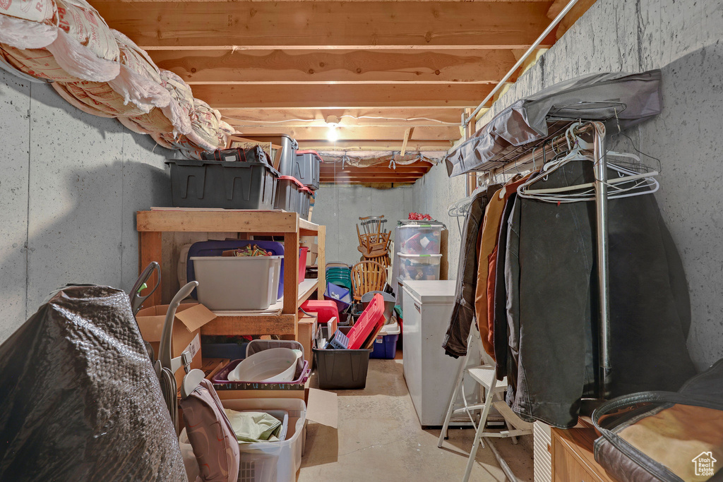 View of unfinished basement