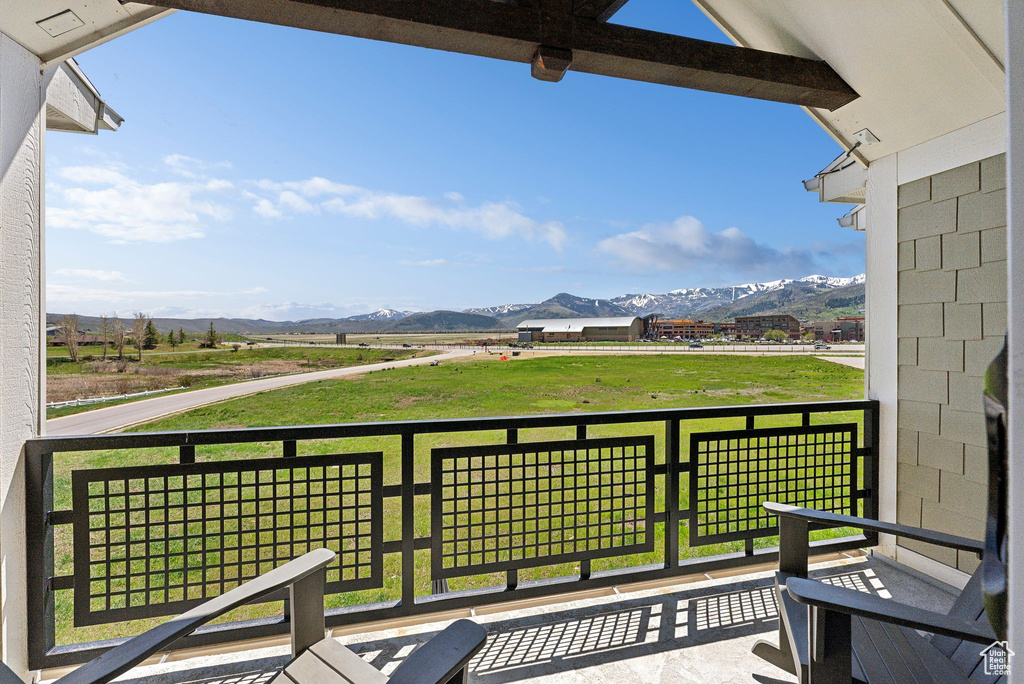 Balcony with a mountain view and a rural view