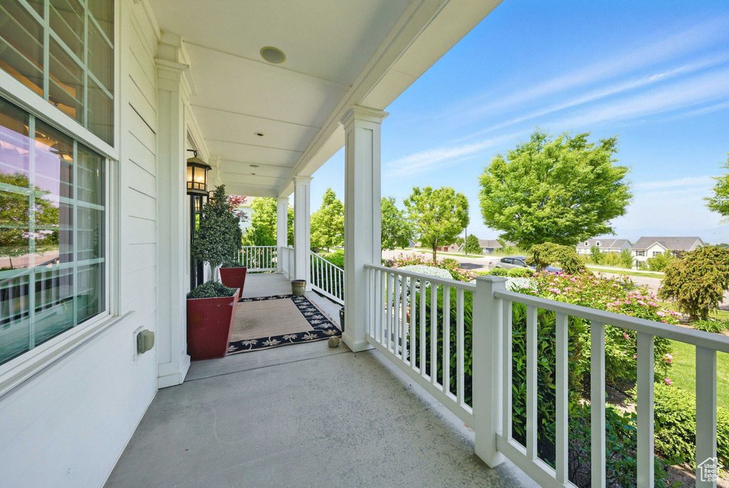 View of covered porch