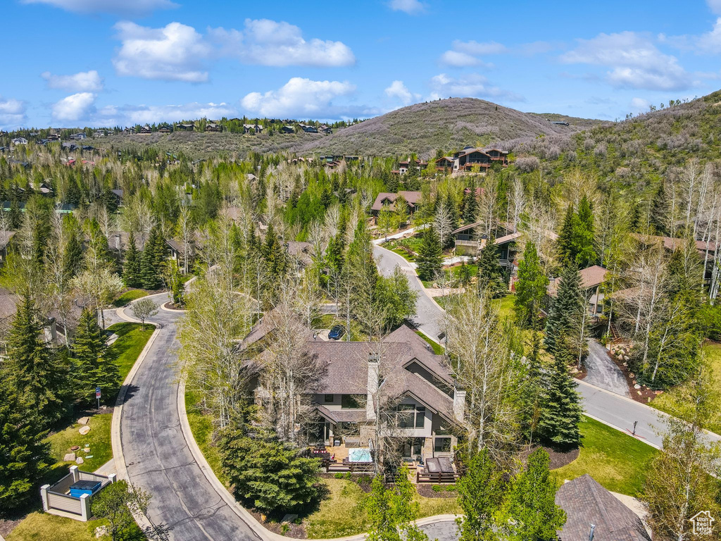View of subject property featuring mountains