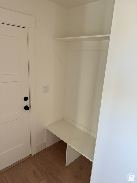 Mudroom featuring wood finished floors