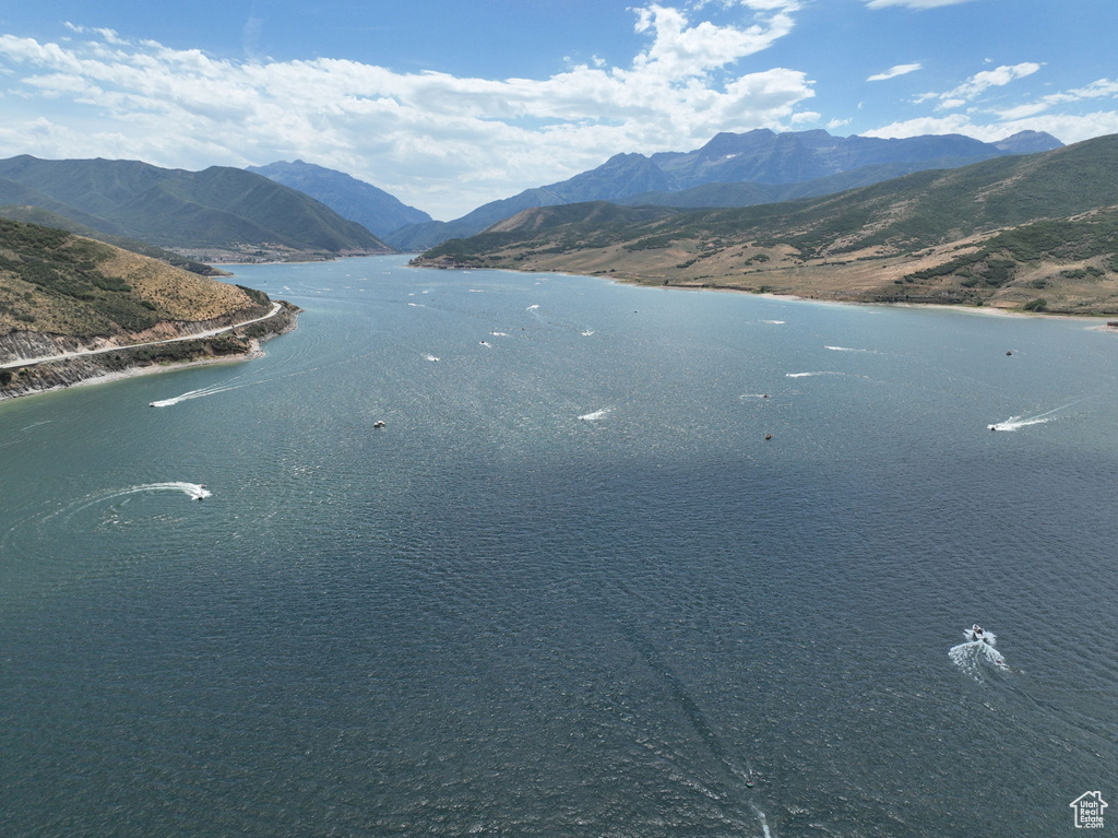 Water view featuring a mountainous background