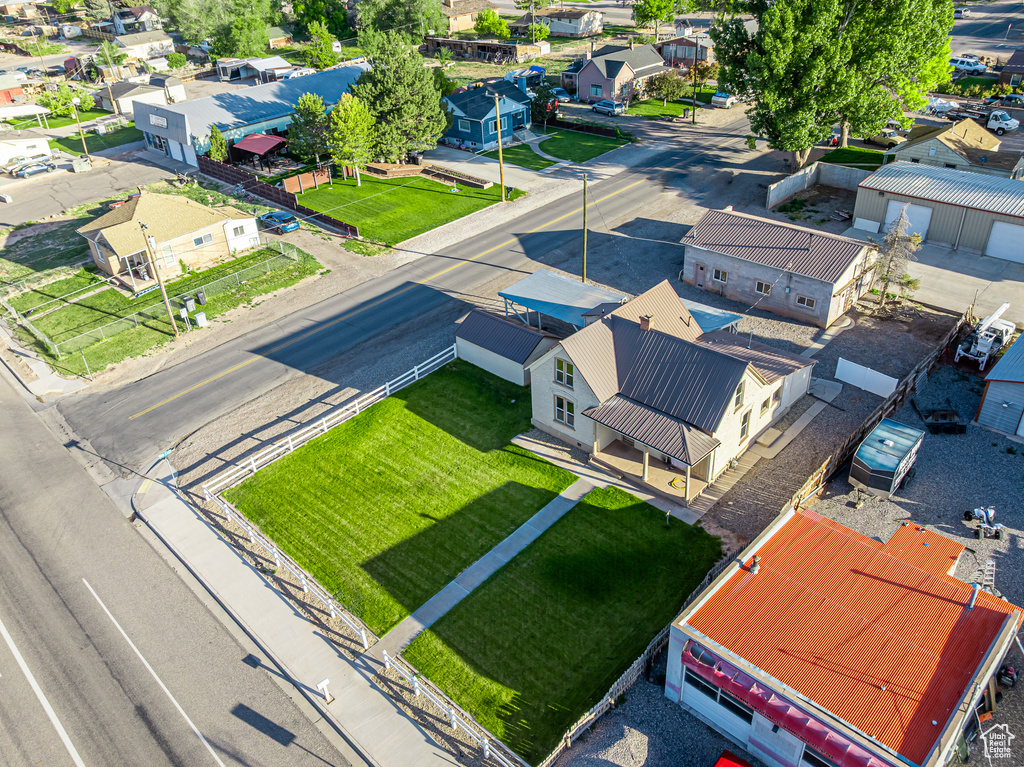 Aerial view of residential area