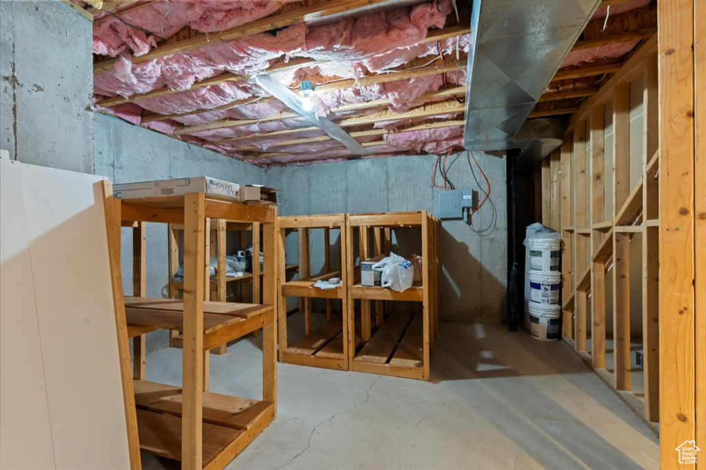 View of unfinished below grade area