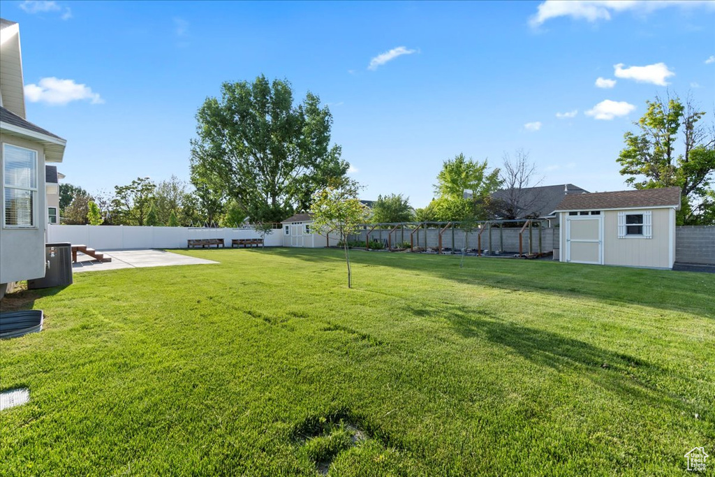View of yard with a patio