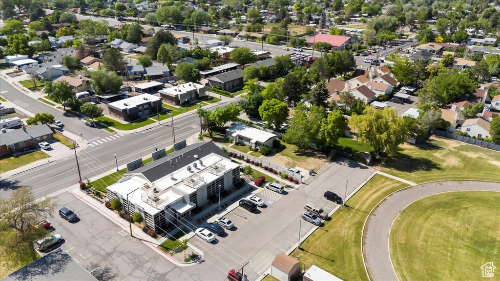Aerial view of residential area