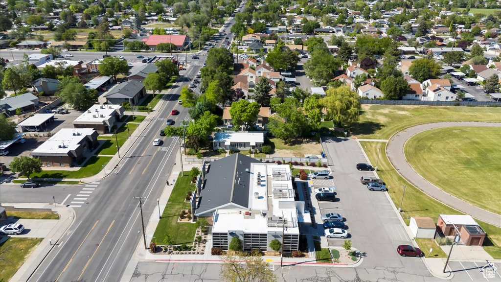 Aerial view of residential area