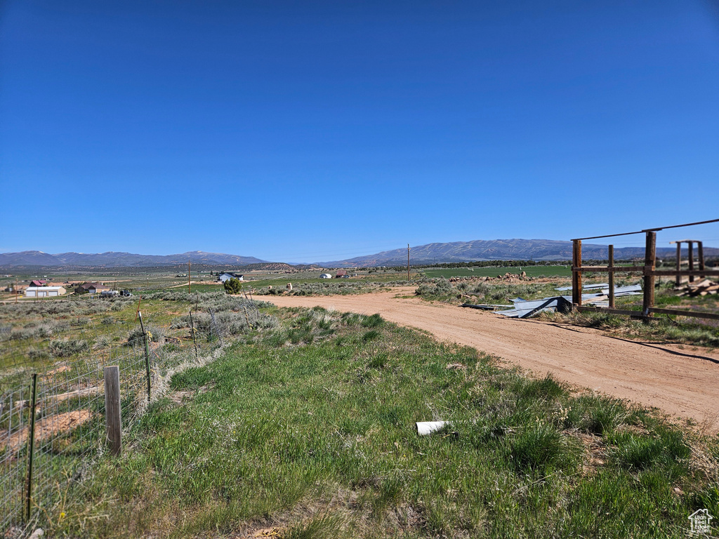 View of mountain background with rural landscape