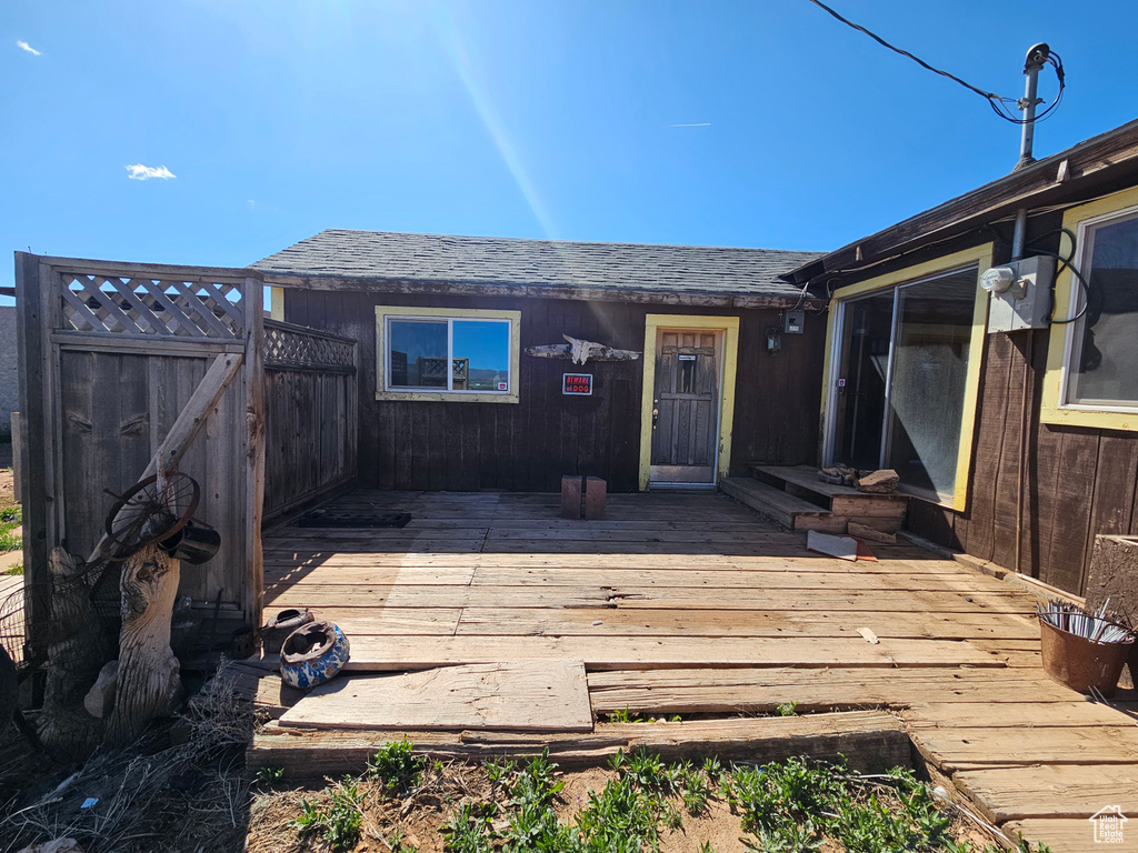 View of wooden deck
