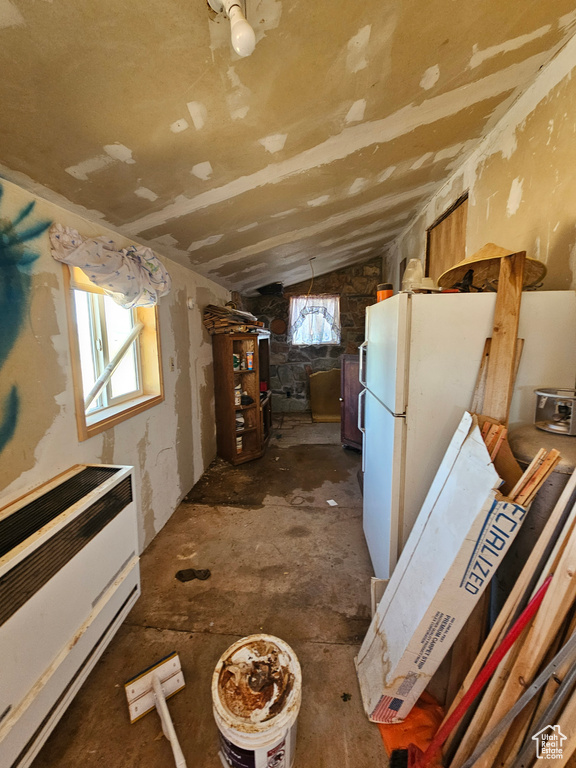 Basement with a wall unit AC