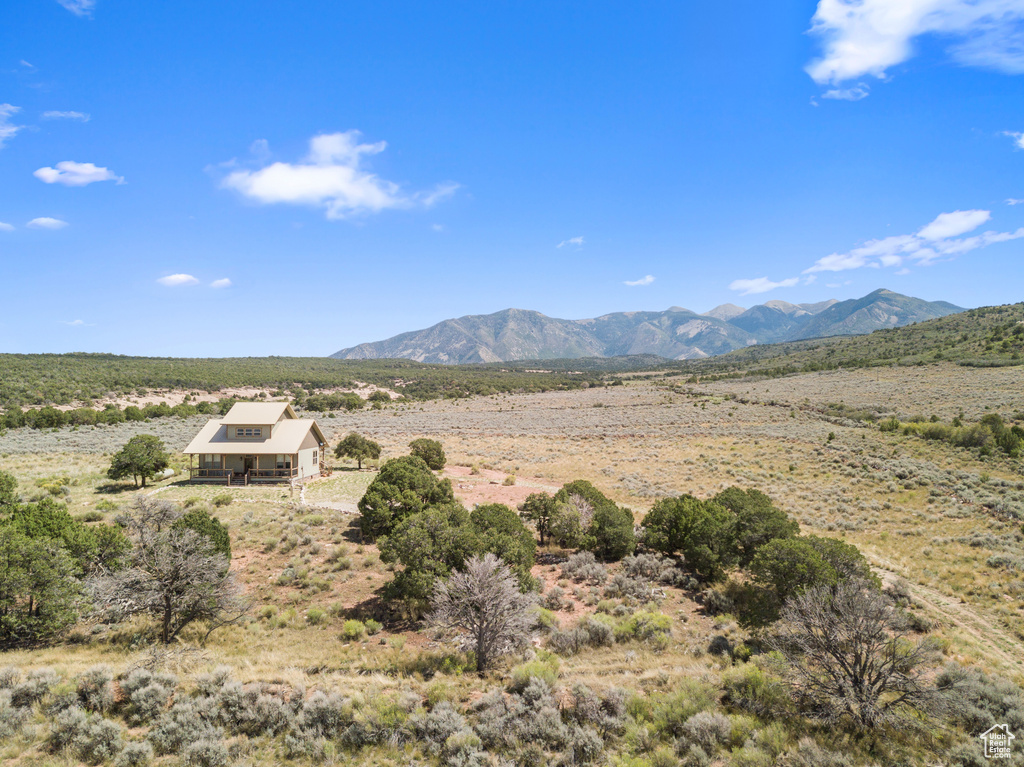 View of mountain background with rural landscape