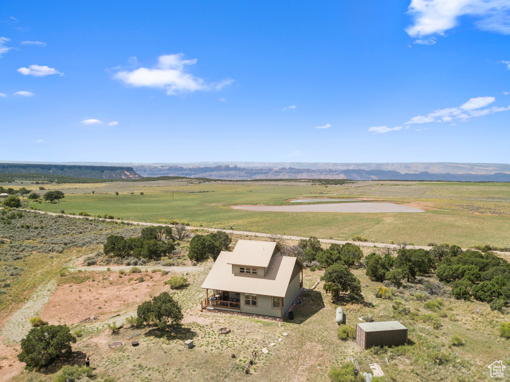 Aerial view of sparsely populated area featuring mountains