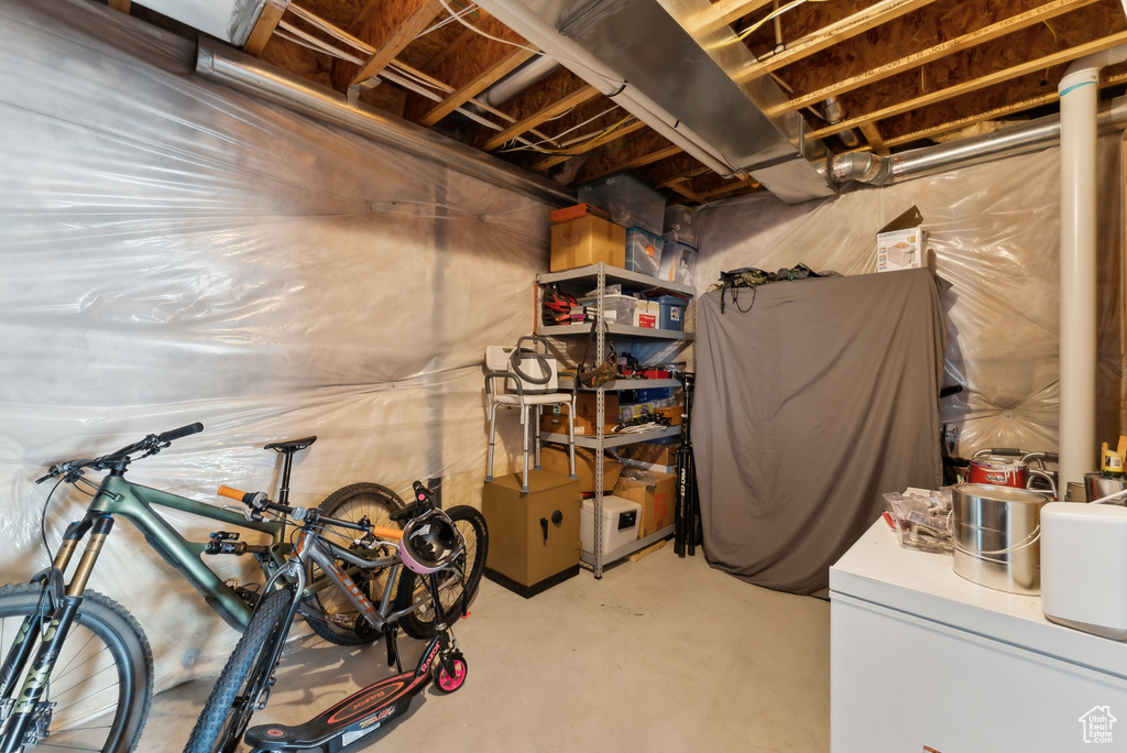 View of unfinished basement