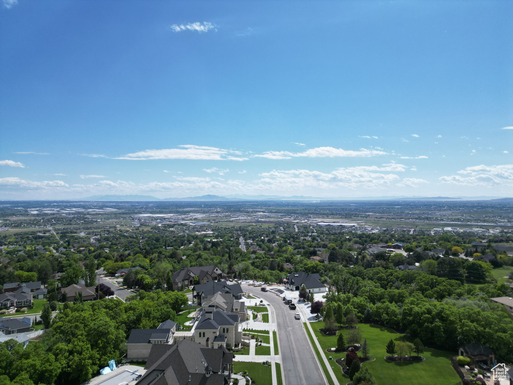Aerial perspective of suburban area
