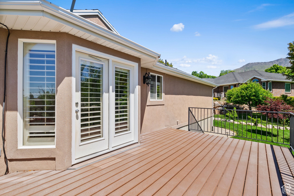 Deck with a mountain view