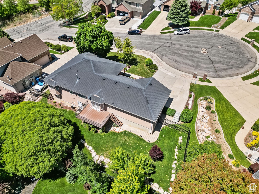 Aerial view of residential area
