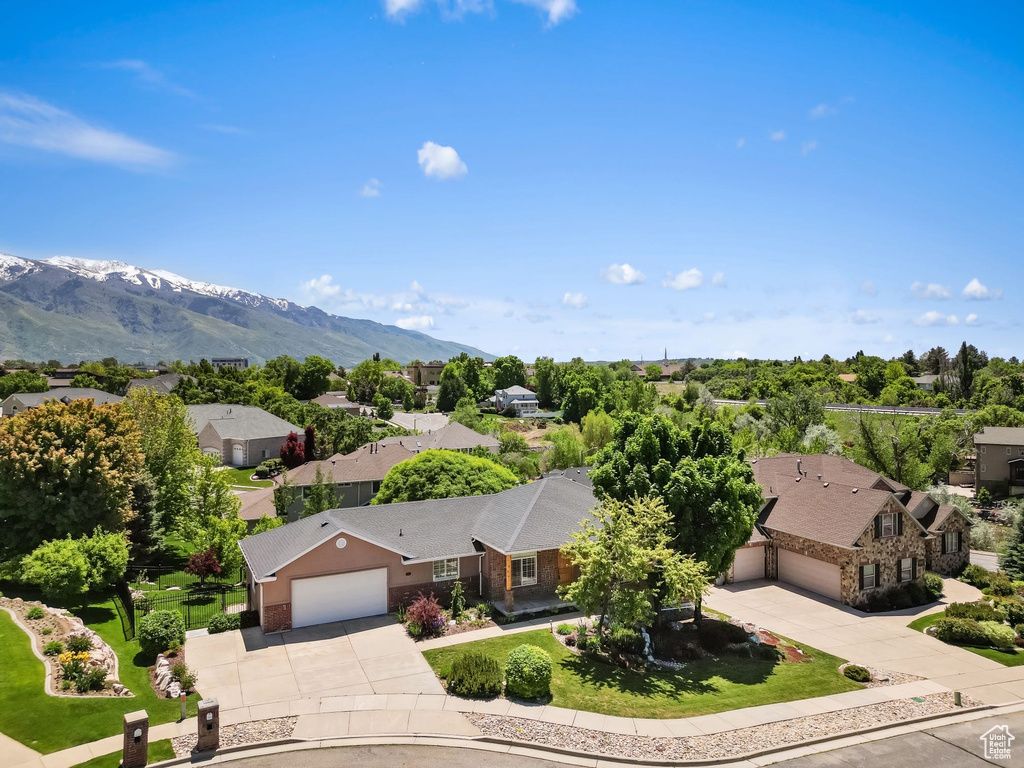 Aerial view of residential area