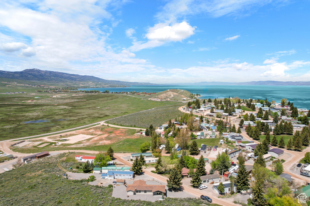 Drone / aerial view of a water and mountain view