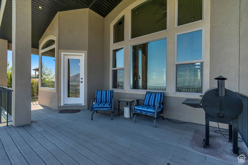 View of wooden deck