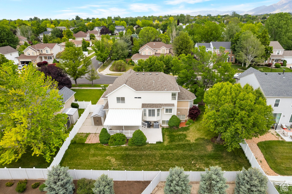 Aerial perspective of suburban area