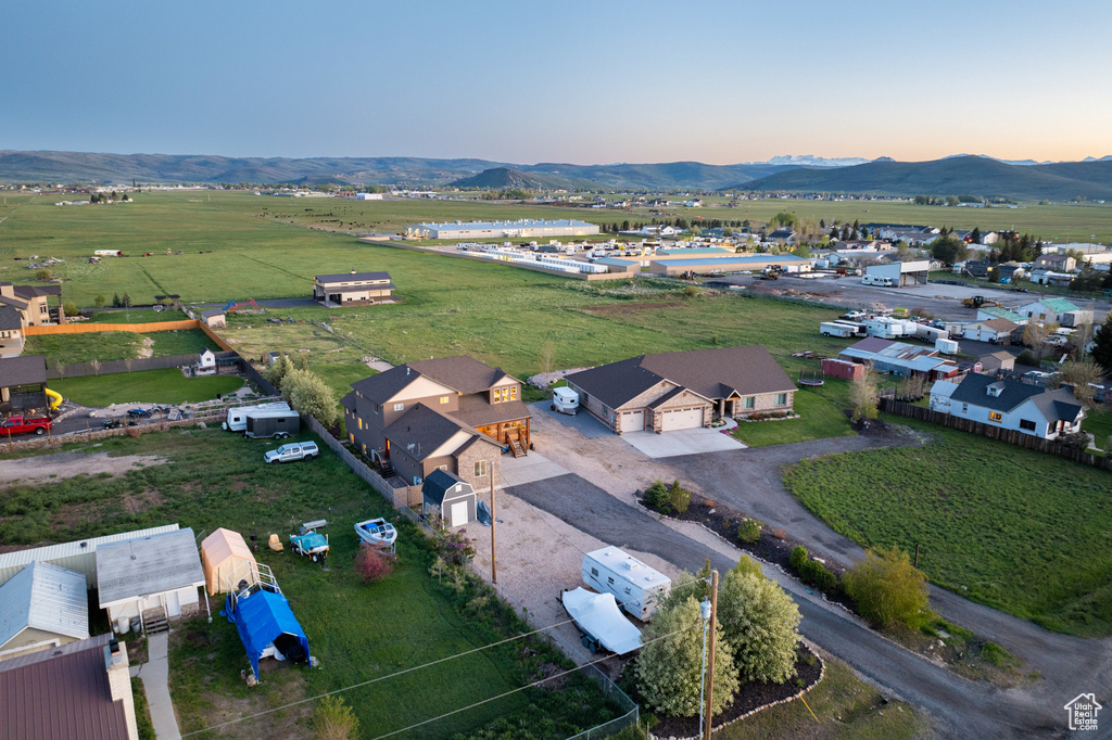 View of rural area with a mountain backdrop