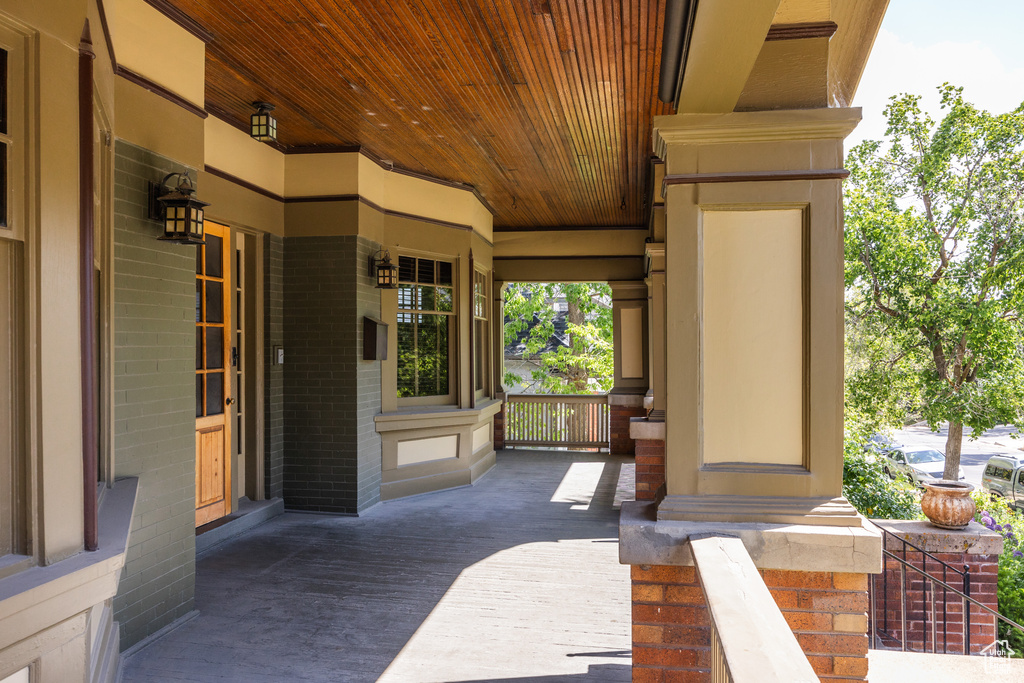 View of covered porch