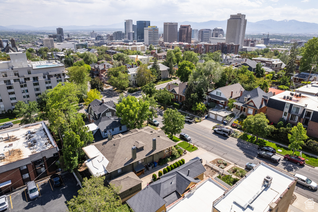 View of urban area featuring mountains