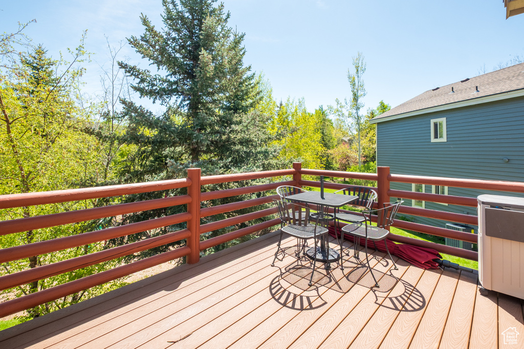 View of wooden deck