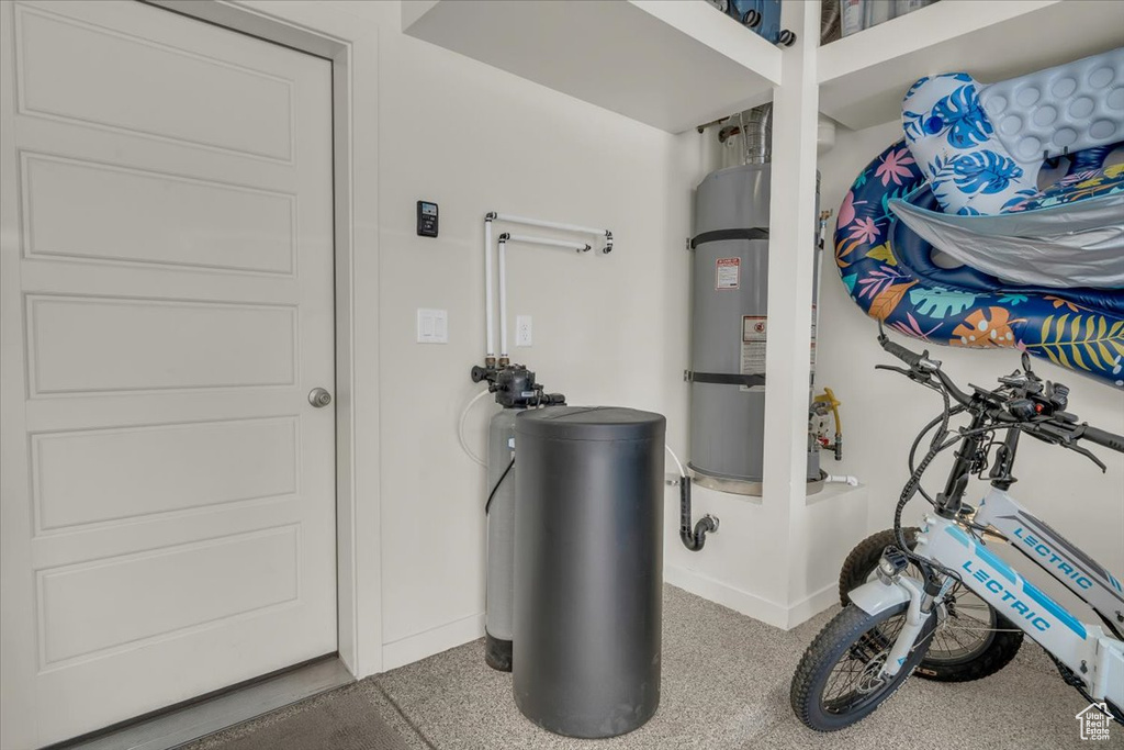 Utilities with strapped water heater