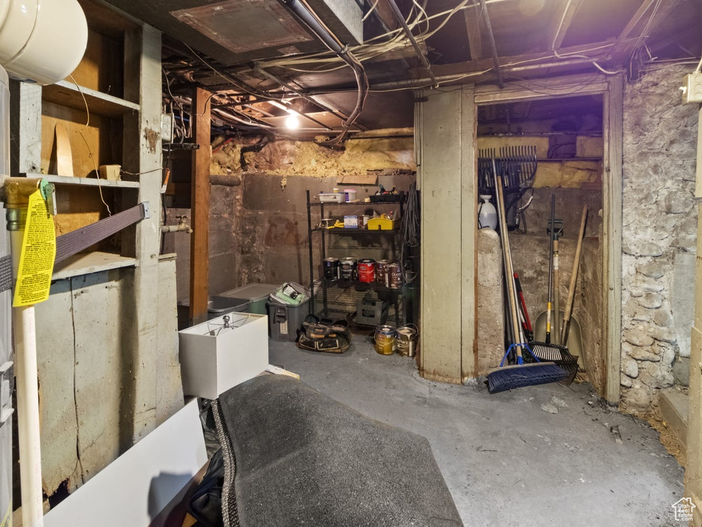 View of unfinished below grade area