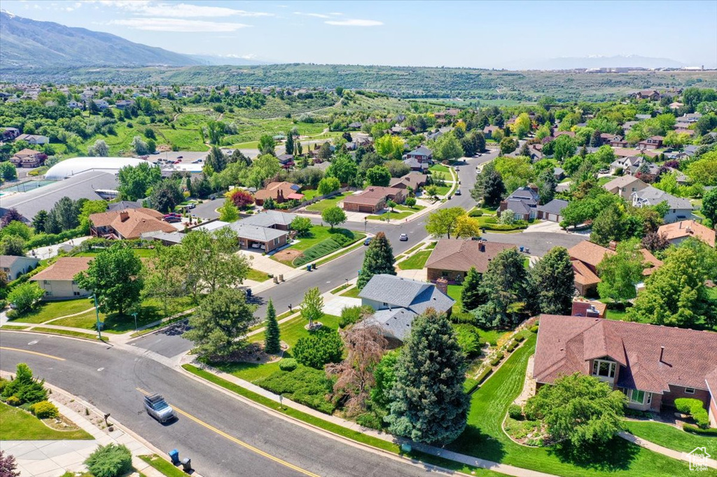 Aerial perspective of suburban area