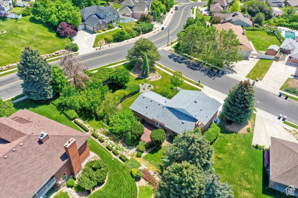 Aerial perspective of suburban area