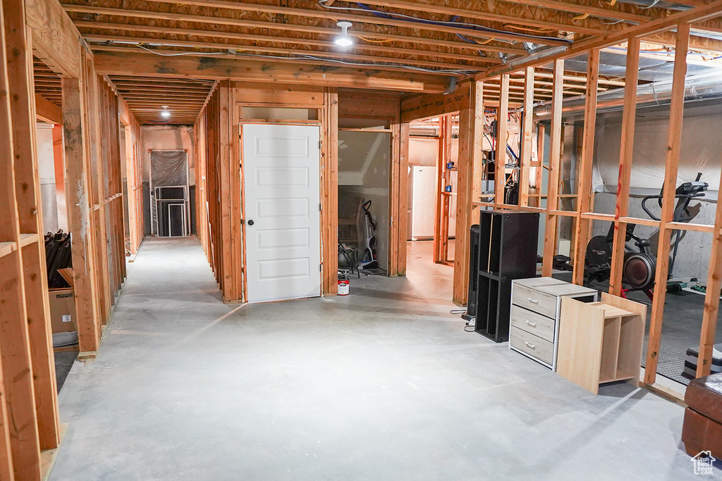 View of unfinished basement