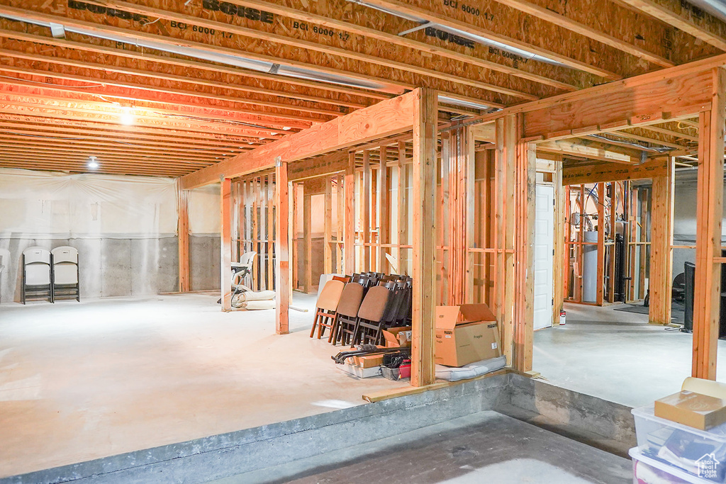 View of unfinished basement
