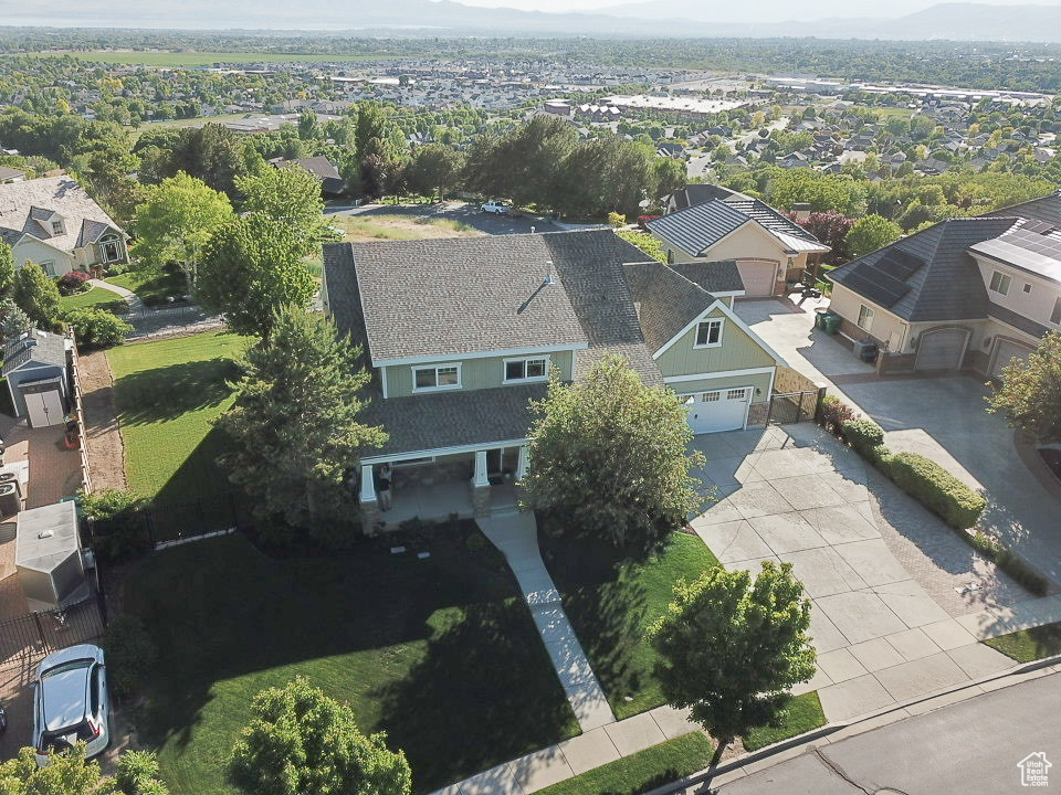 Aerial view of residential area