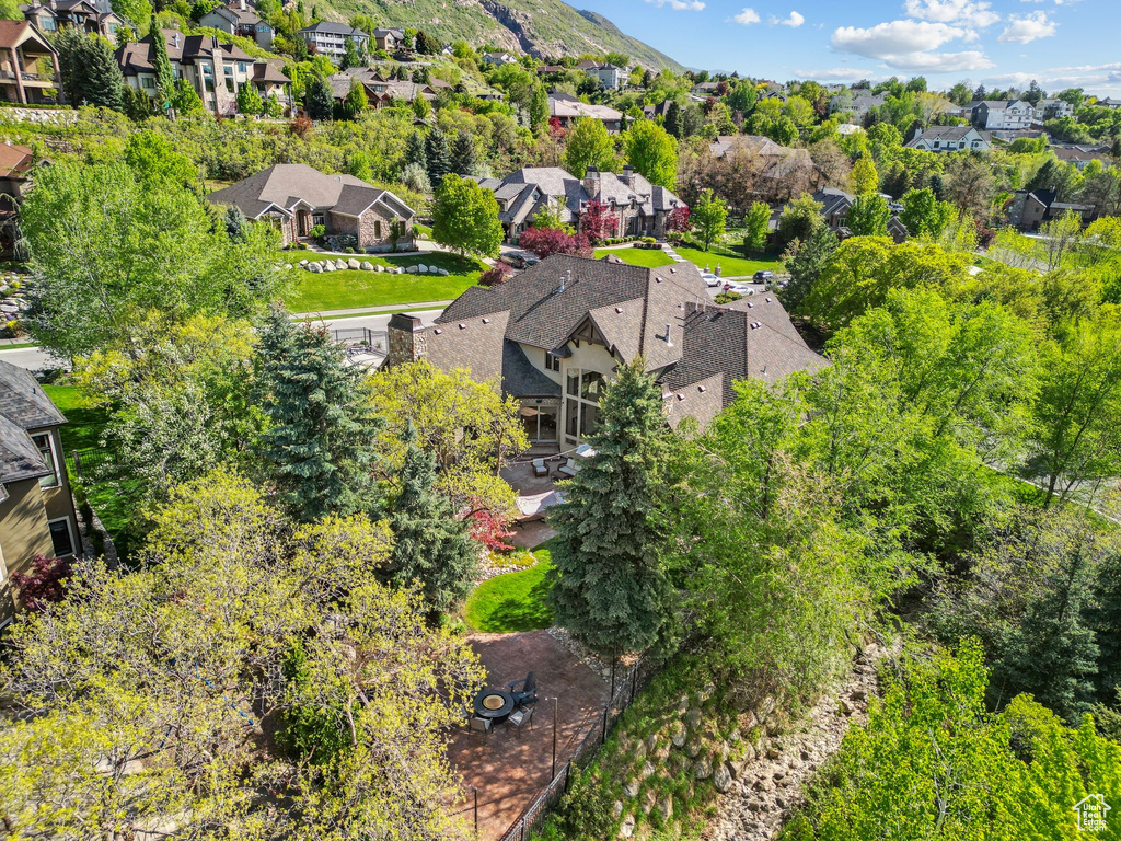 Aerial view of residential area