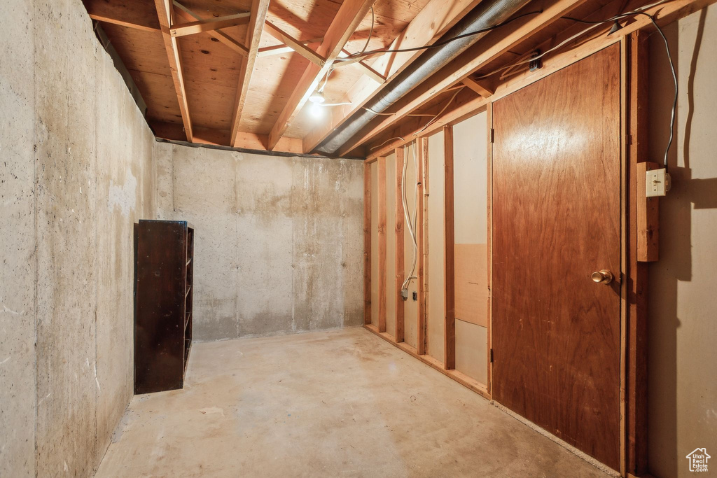View of unfinished basement
