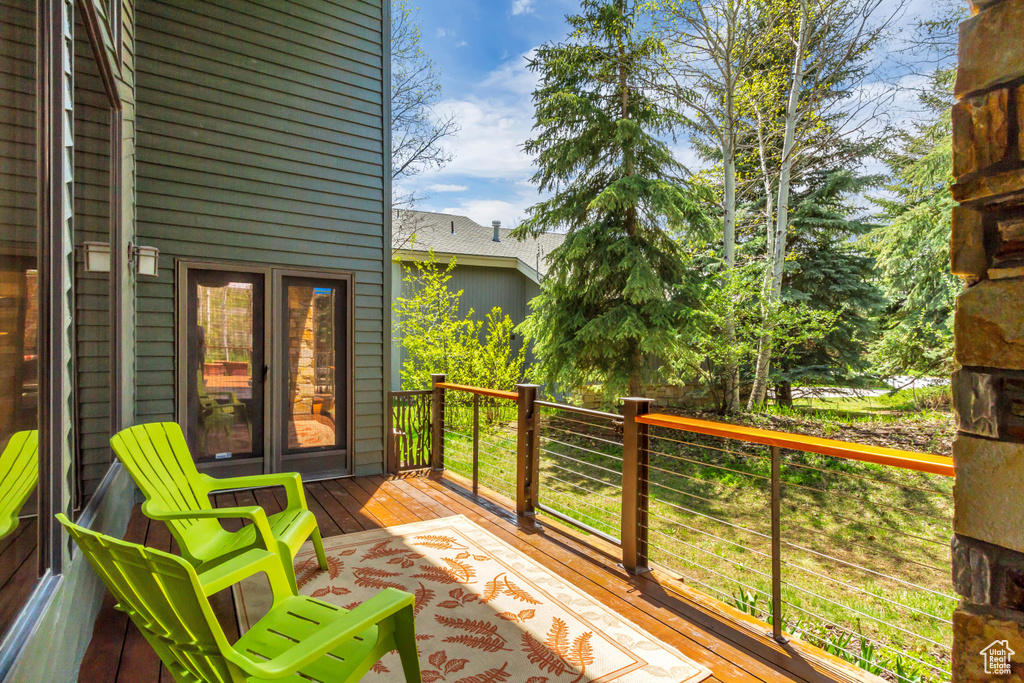 View of wooden deck