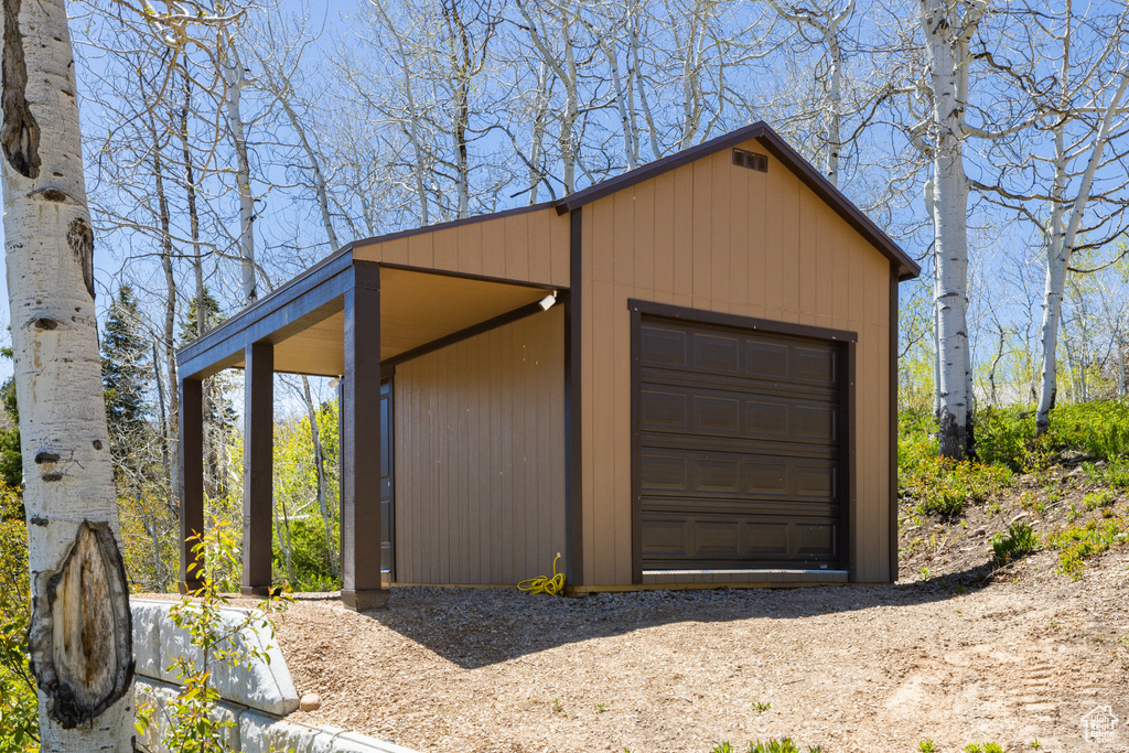 Garage featuring a garage