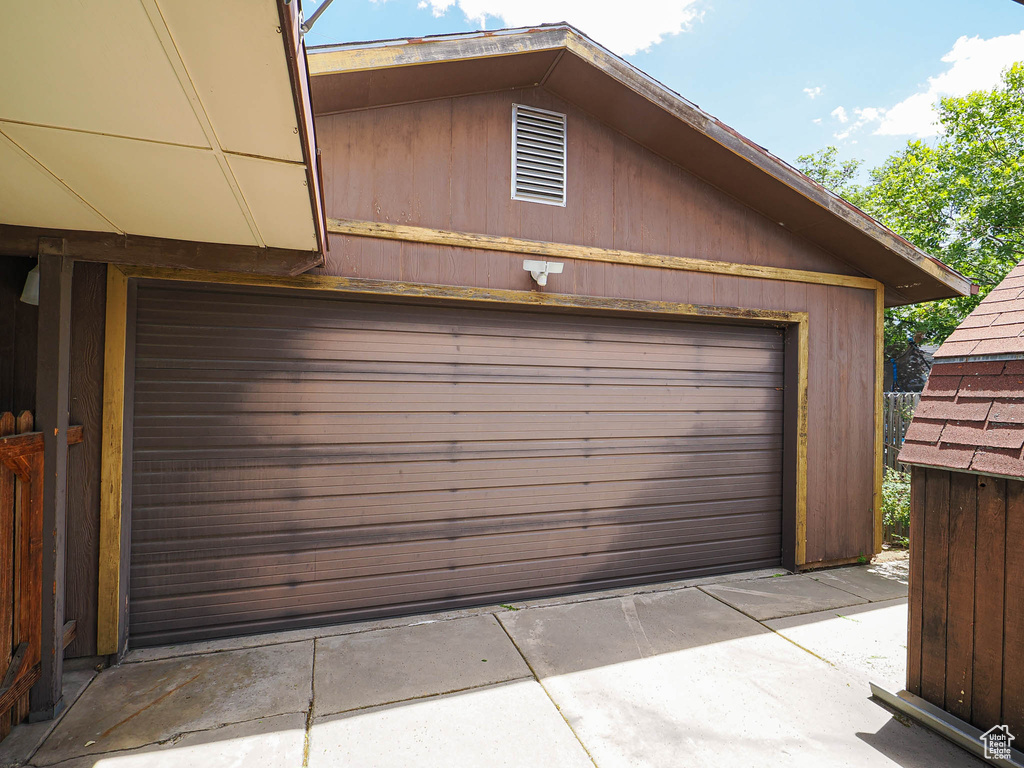 View of garage