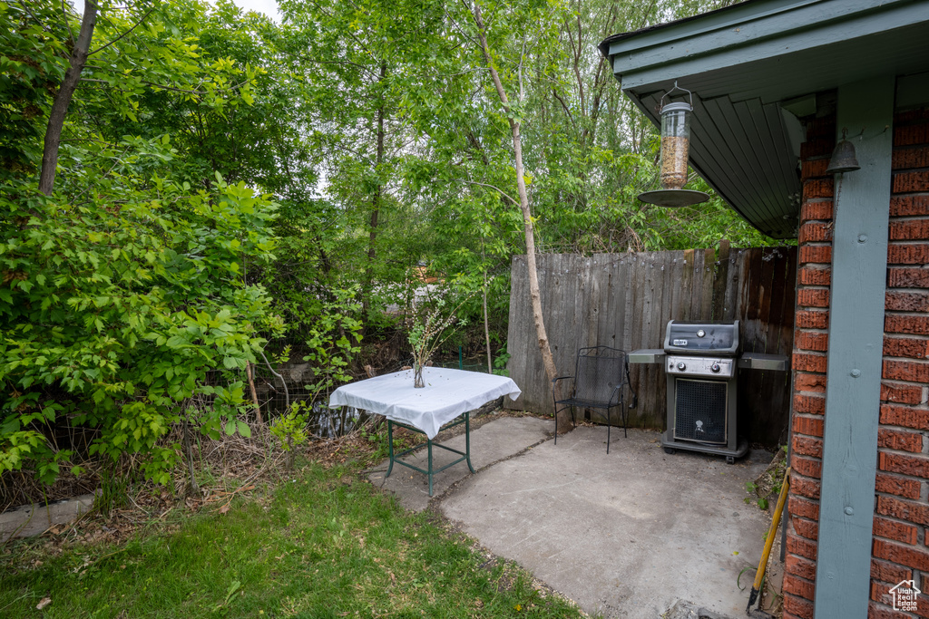 View of patio / terrace featuring a grill