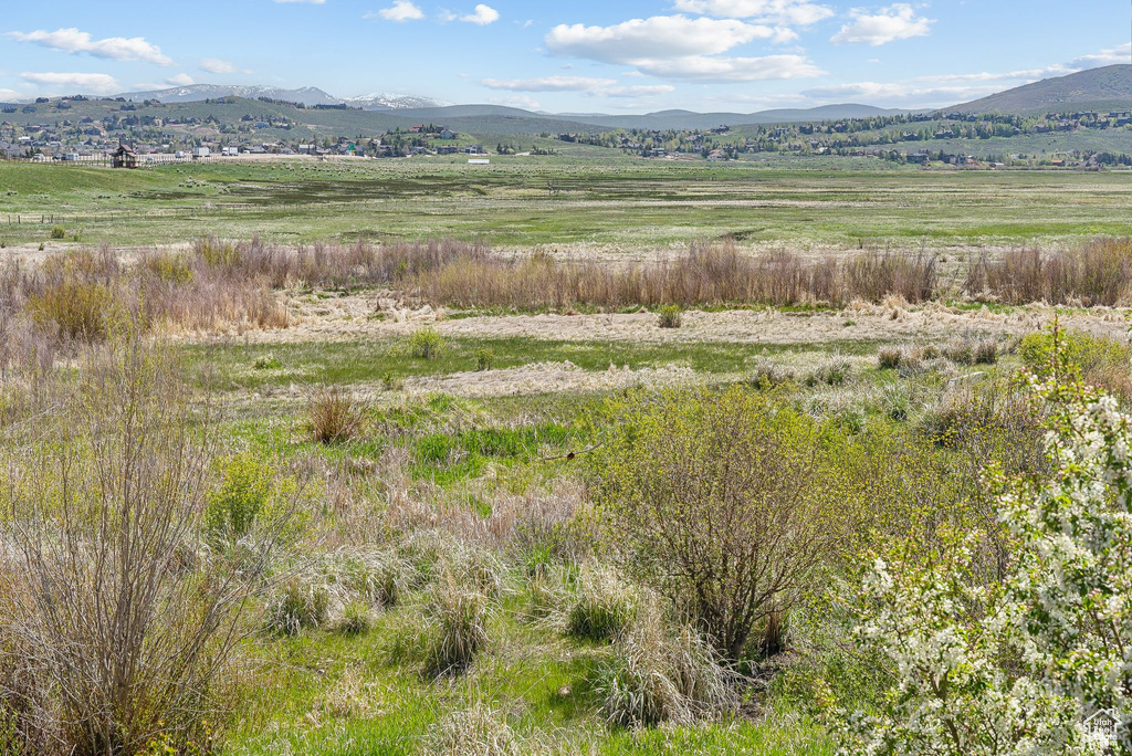 Mountain view with rural landscape