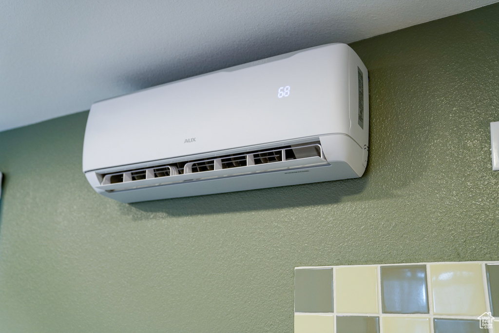 Detailed view of a wall mounted AC