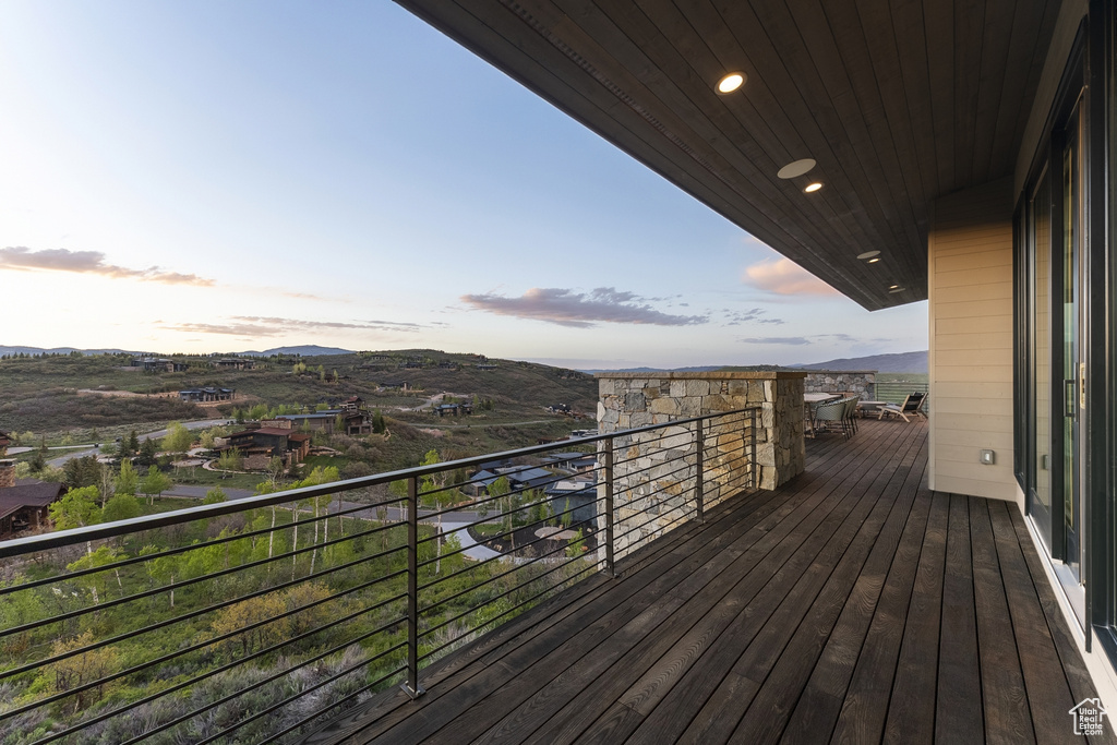 Deck with a mountain view